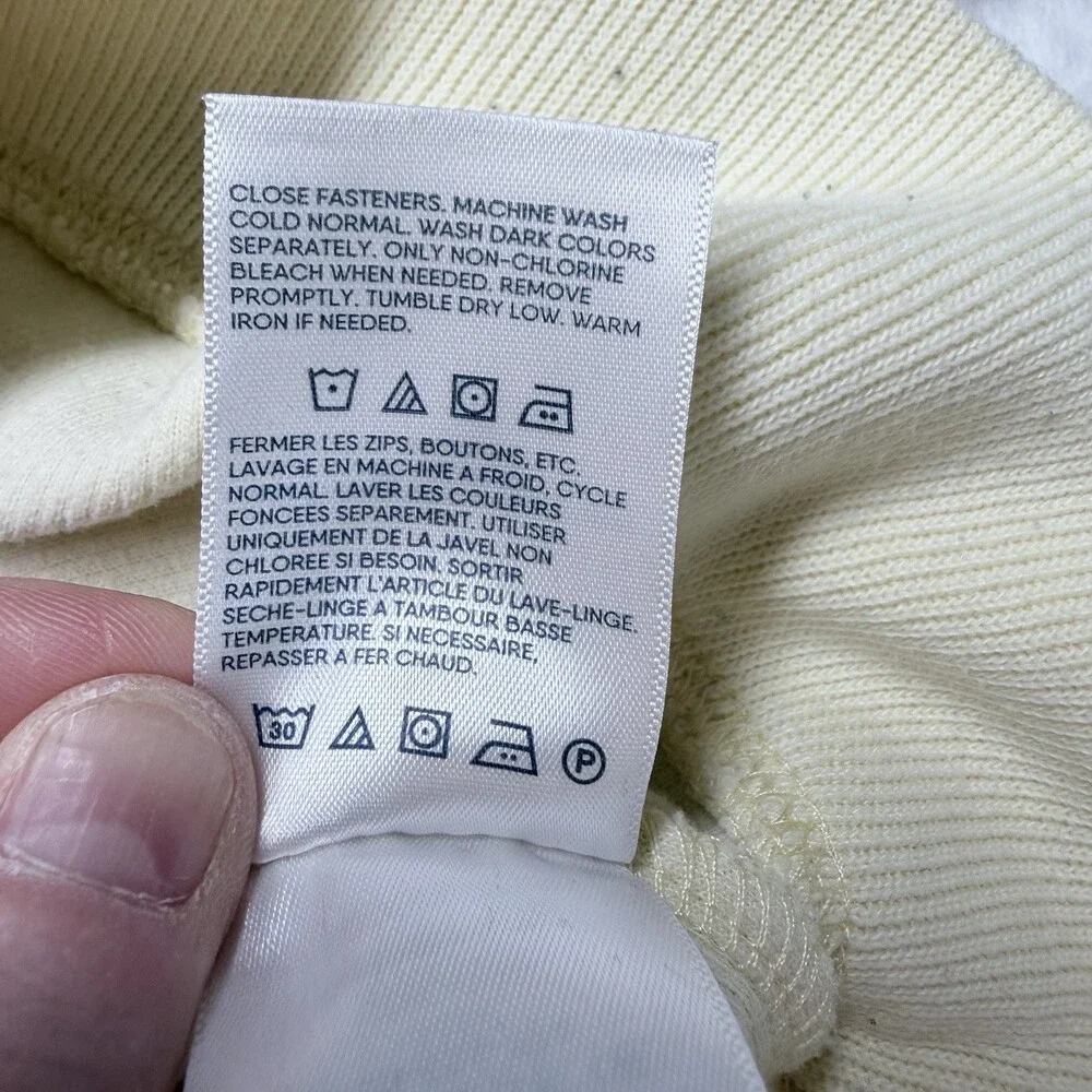 Lands End Men’s Half Zip Pullover, Sweater, Light Yellow, Size Large 42-44